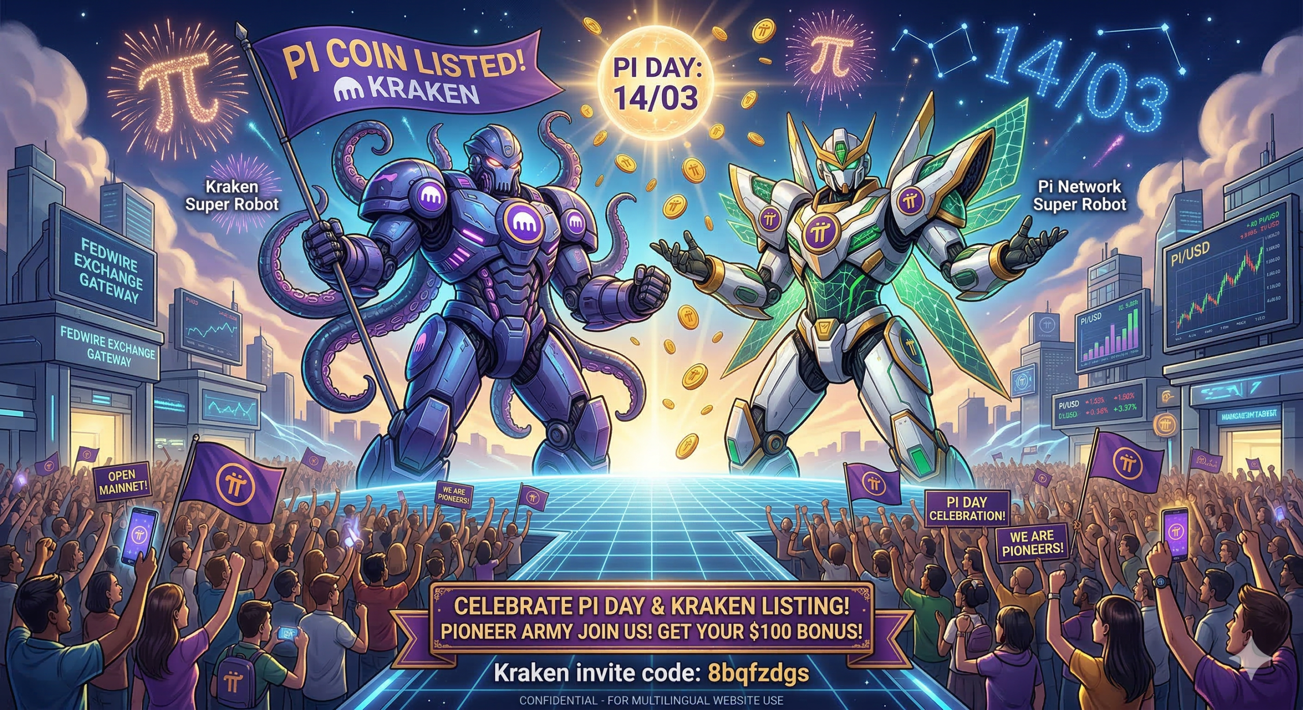 Pi Network niêm yết sàn tiền điện tử Kraken ở Mỹ. Kết nối trực tiếp FED Cục dự trữ liên bang Mỹ