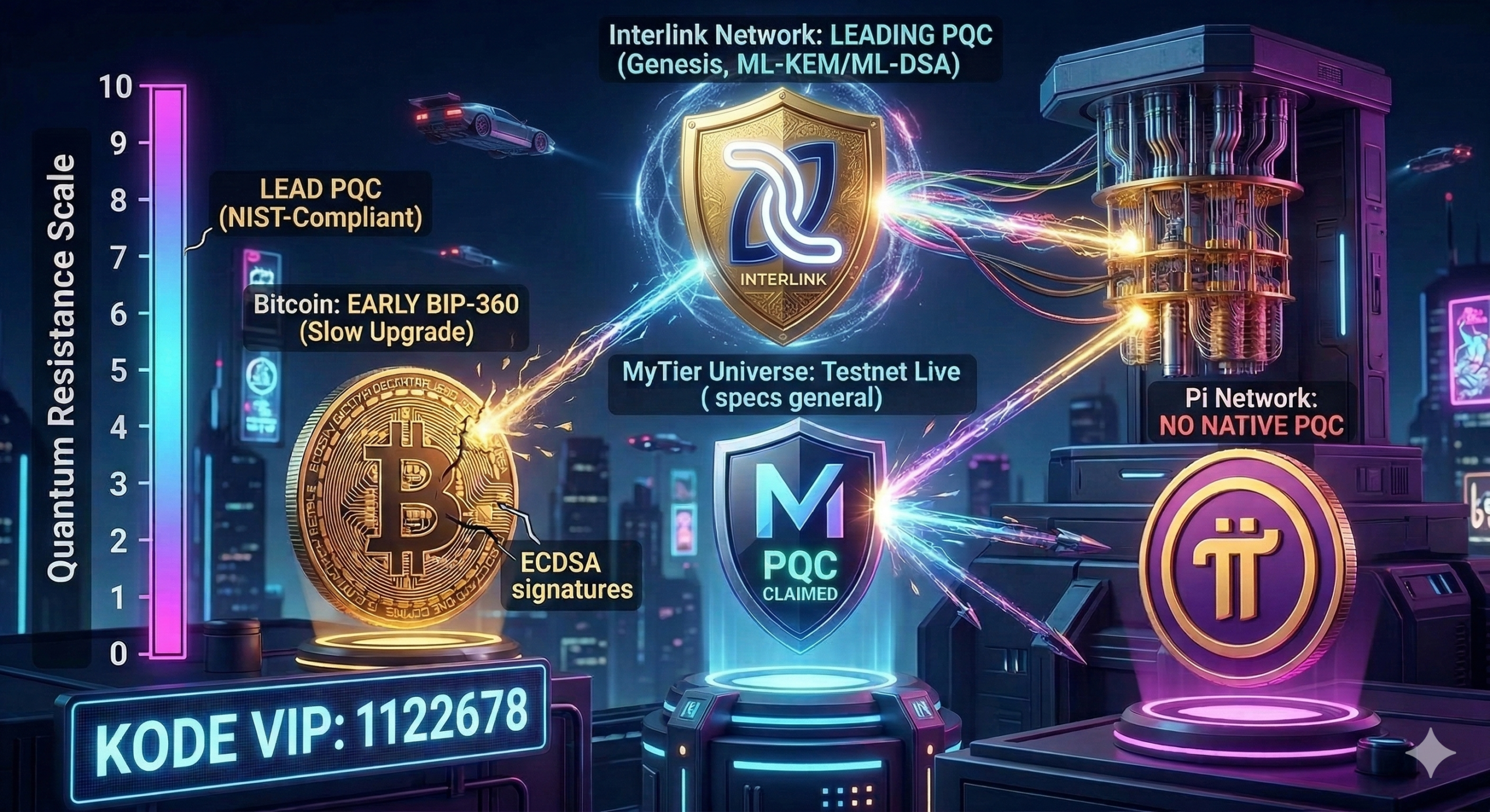 So sánh bảo mật kháng lượng lượng tử giữa Interlink với Bitcoin, Pi và MyTier